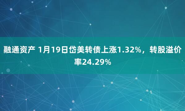 融通资产 1月19日岱美转债上涨1.32%，转股溢价率24.29%